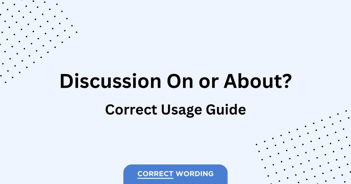 discussion on or about usage guide