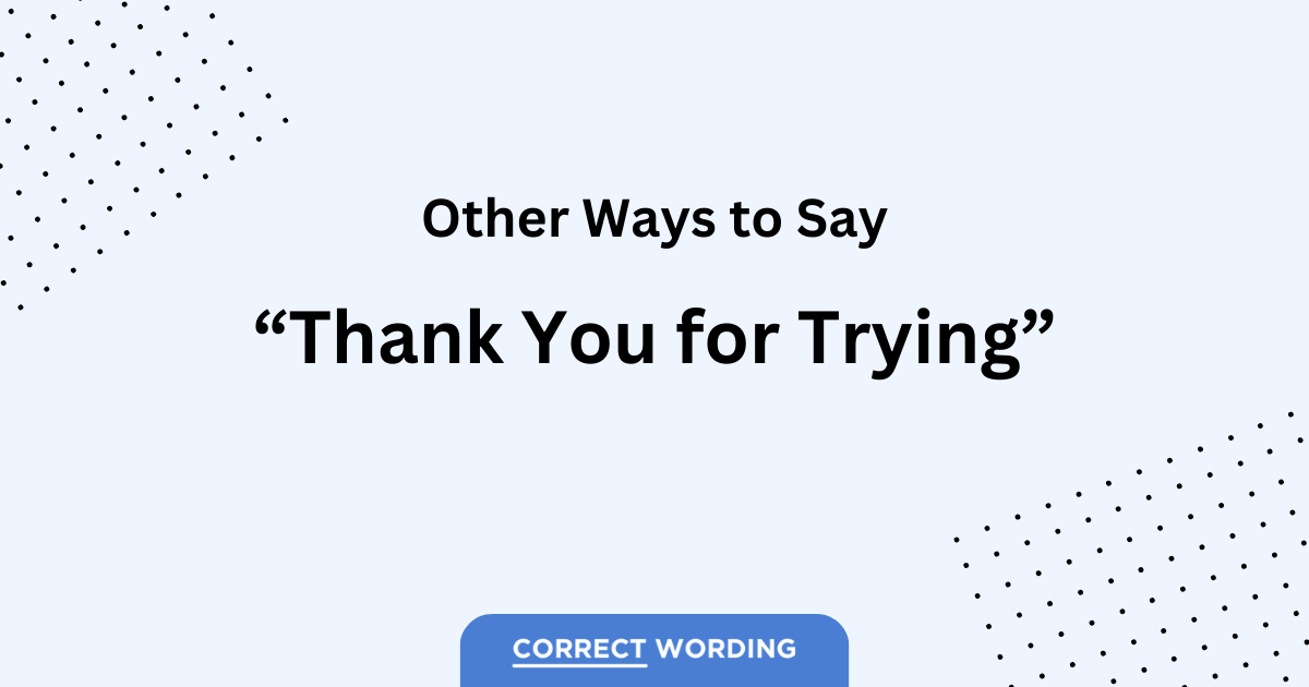 16 Alternatives to “Thank You for Trying”