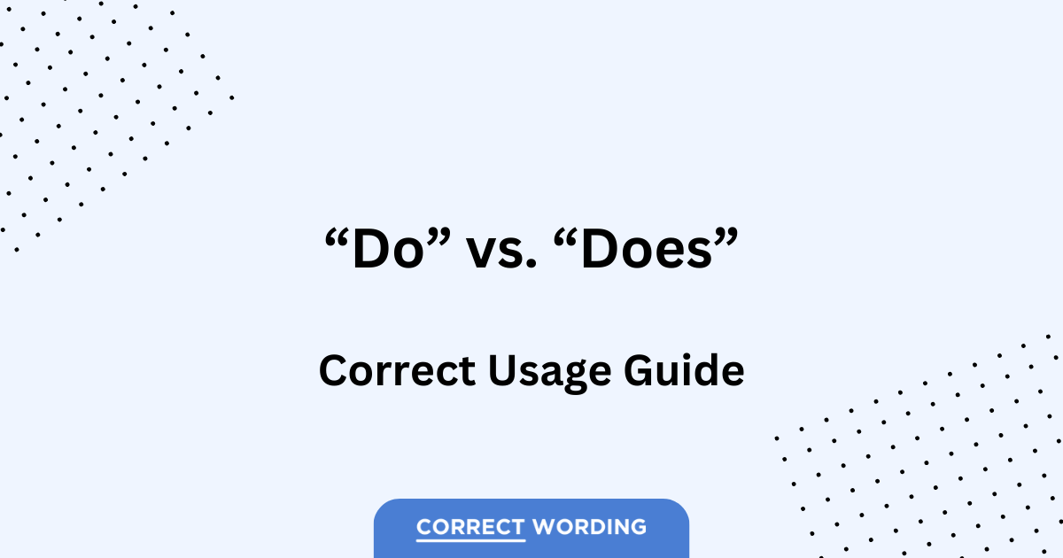 Do” Vs Does” Mastering Verb Agreement