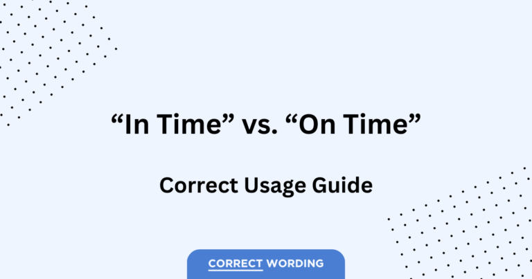 in time vs on time usage guide