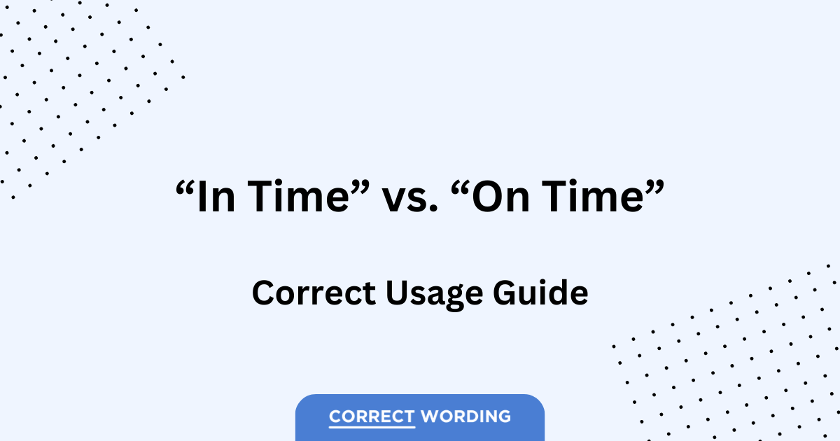 in time vs on time usage guide