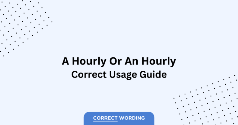 A Hourly vs. An Hourly - Which is Correct?
