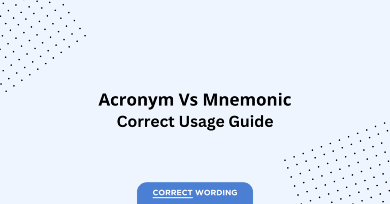 Acronym vs. Mnemonic - Which is Correct?