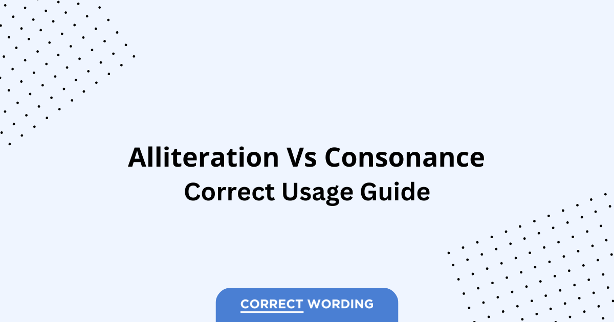 Alliteration vs. Consonance - Which is Correct?