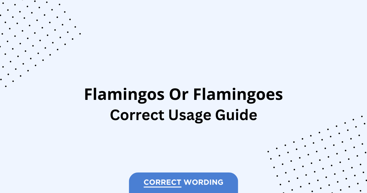 Flamingos vs. Flamingoes - Which is Correct?