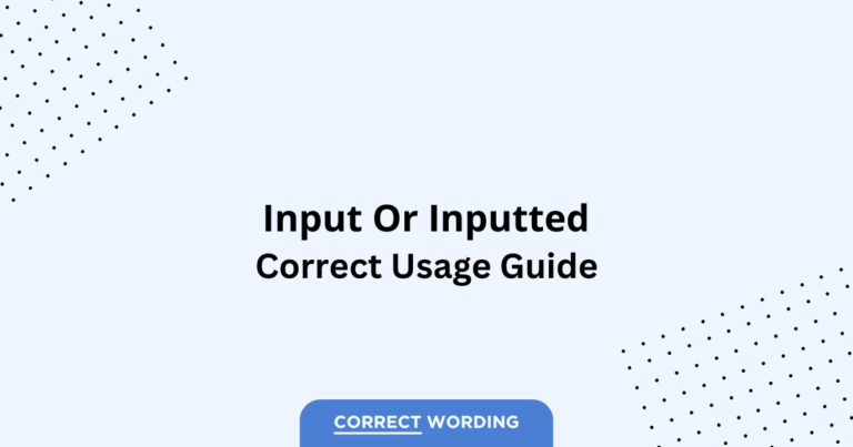 Input vs. Inputted - Which is Correct?
