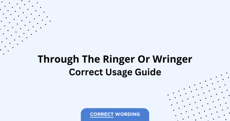 Ringer vs. Wringer - Which is Correct?