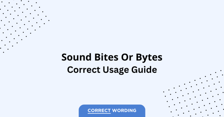 Sound Bites vs. Sound Bytes - Which is Correct?