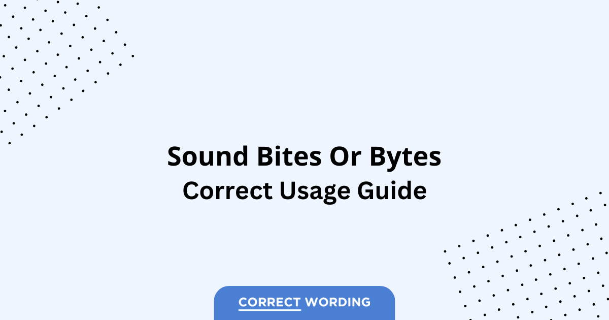 Sound Bites vs. Sound Bytes - Which is Correct?