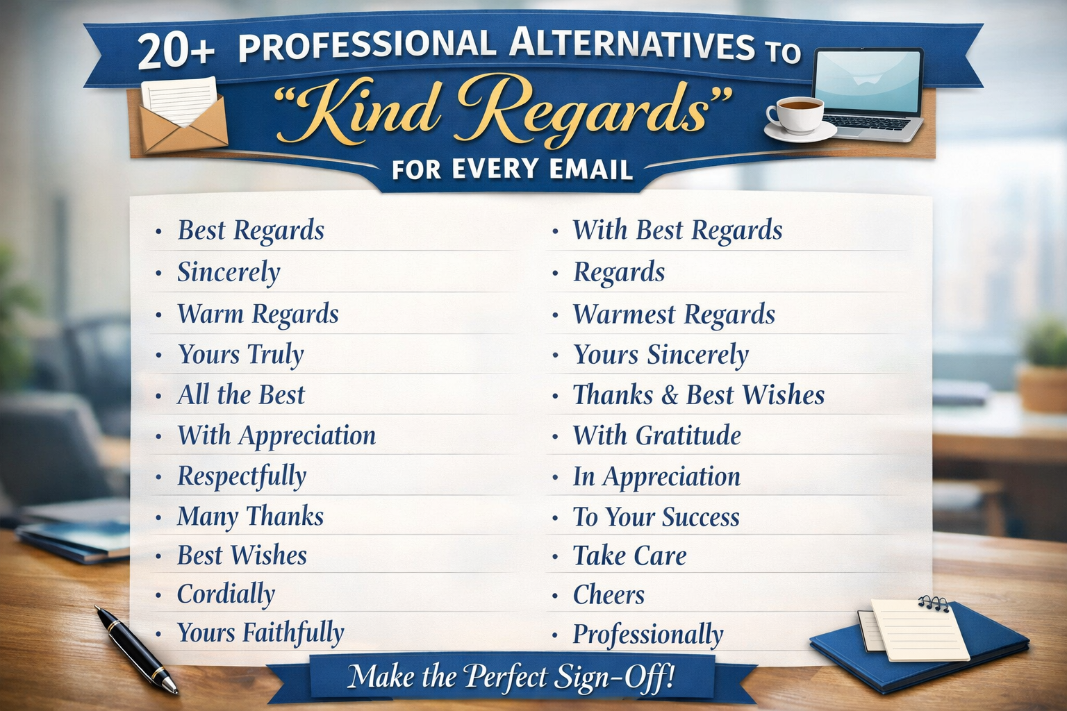 20+ Professional Alternatives to Kind Regards for Every Email
