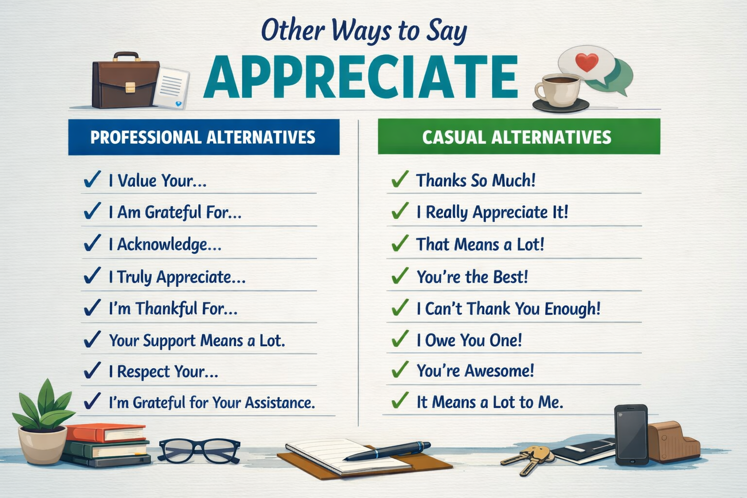 Other Ways to Say Appreciate: Professional & Casual Alternatives