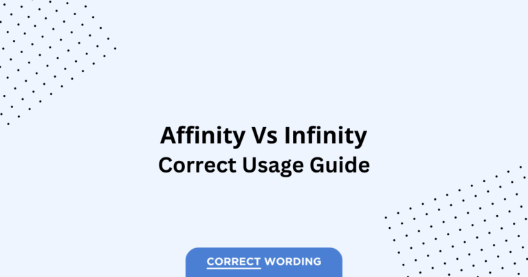 Affinity vs. Infinity - Which is Correct?