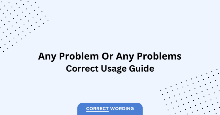 Any Problem vs. Any Problems - Which is Correct?