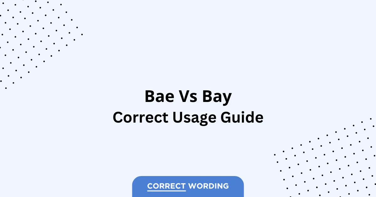 Bae vs. Bay - Which is Correct?