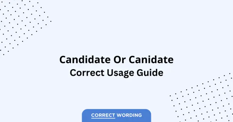 Candidate vs. Canidate - Which is Correct?