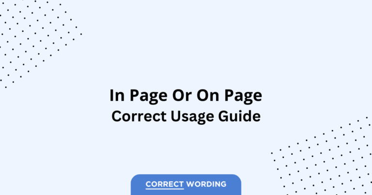 In Page vs. On Page - Which is Correct?
