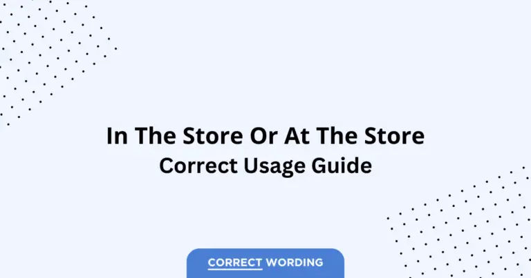 In the Store vs. At the Store - Which is Correct?