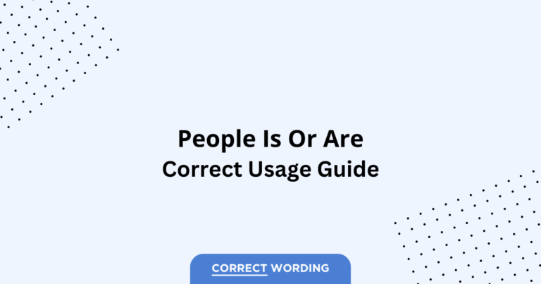 People Is vs. People Are - Which is Correct?