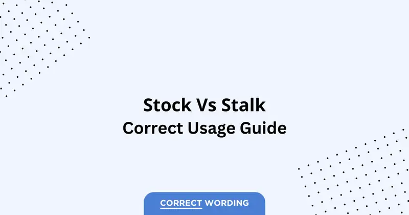 Stock vs. Stalk - Which is Correct?