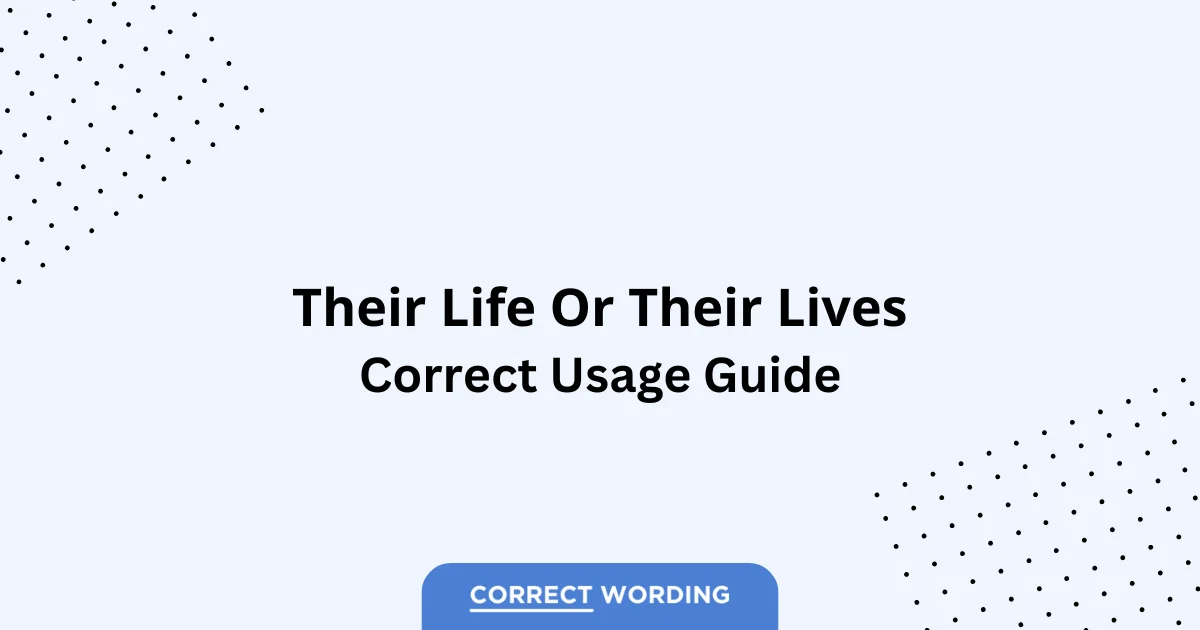 Their Life vs. Their Lives - Which is Correct?