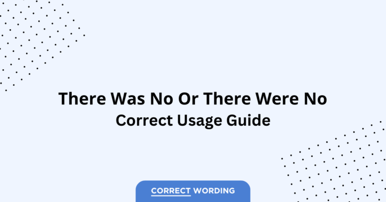 There Was No vs. There Were No - Which is Correct?