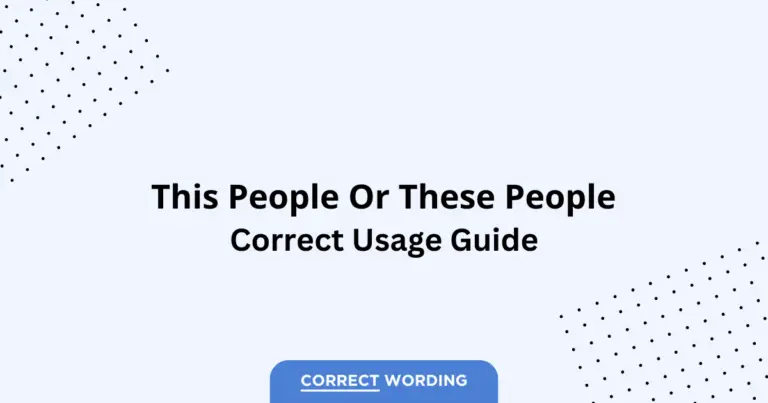 This People vs. These People - Which is Correct?