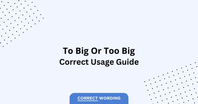 To Big vs. Too Big - Which is Correct?