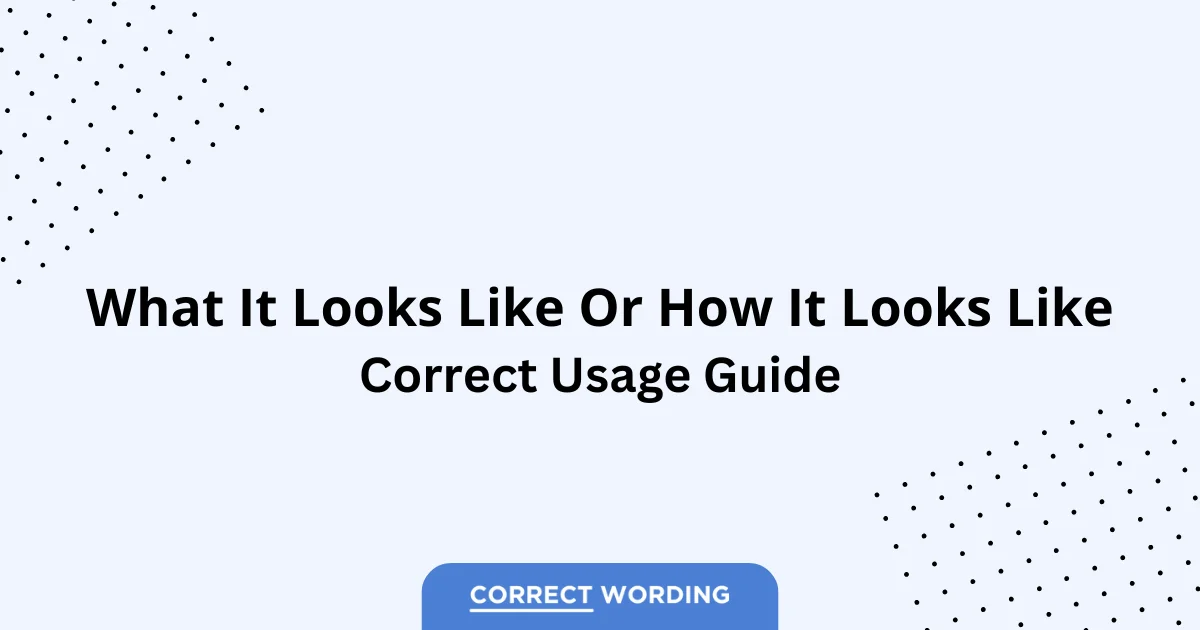 What It Looks Like vs. How It Looks Like - Which is Correct?