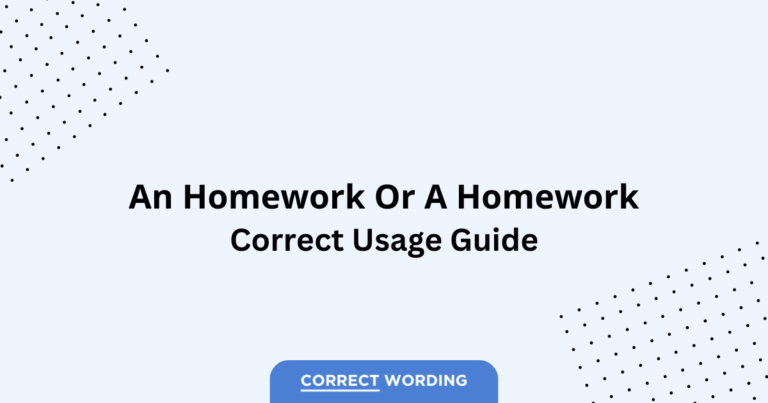 An Homework vs. A Homework - Which is Correct?