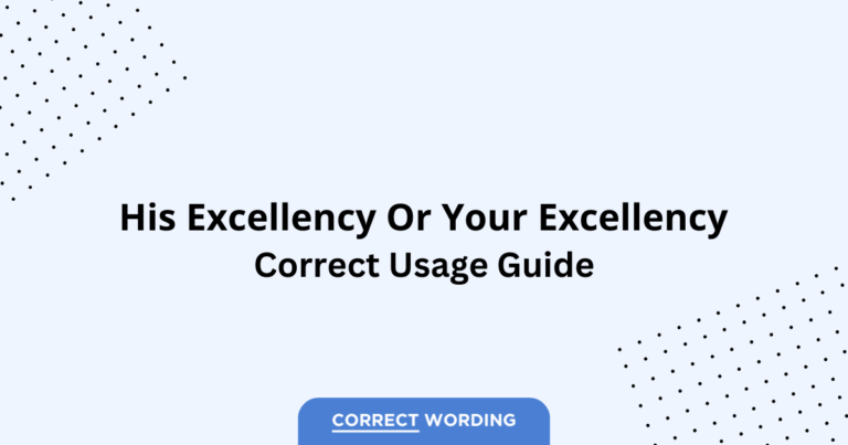 His Excellency vs. Your Excellency - Which is Correct?