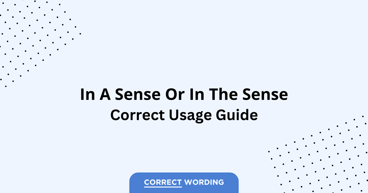 In a Sense vs. In the Sense - Which is Correct?