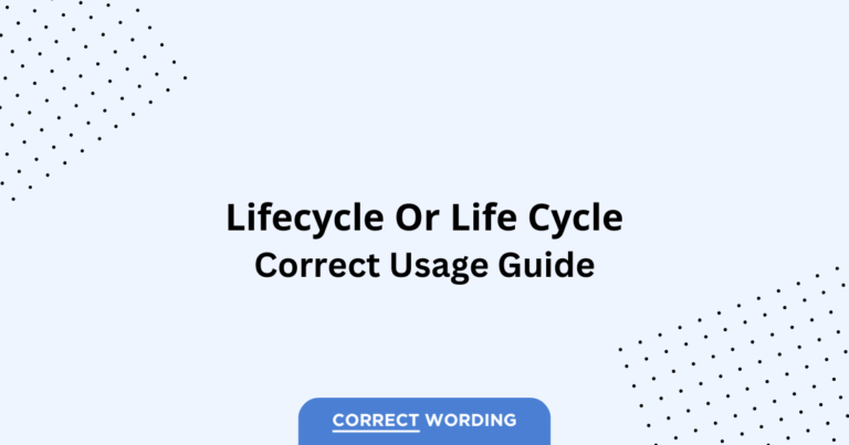 Lifecycle vs. Life Cycle - Which is Correct?