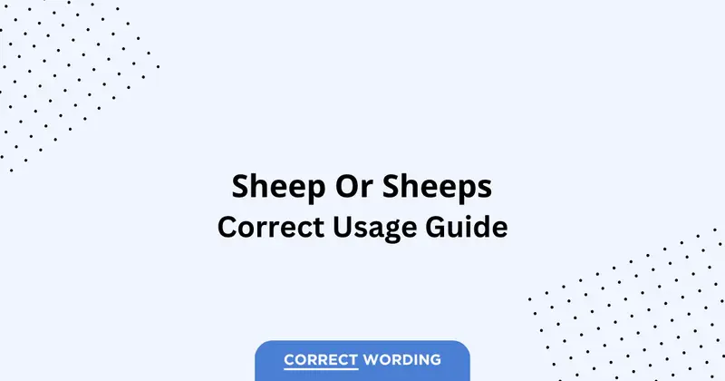 Sheep vs. Sheeps - Which is Correct?