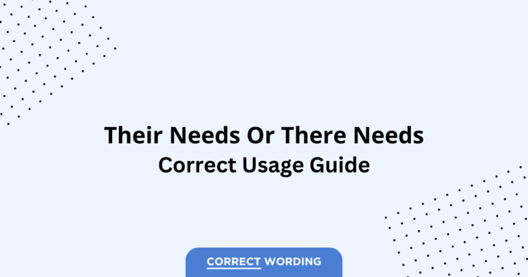 Their Needs vs. There Needs - Which is Correct?