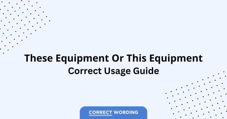 These Equipment vs. This Equipment - Which is Correct?