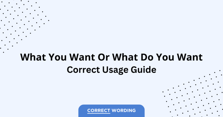 What You Want vs. What Do You Want - Which is Correct?